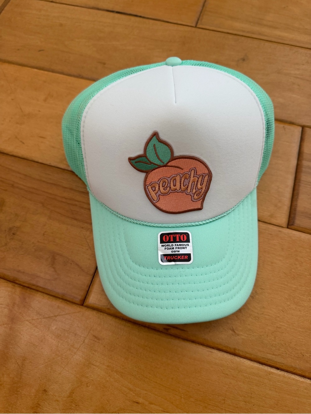 OTTO Mint Green and White 'Peachy' Trucker Hat